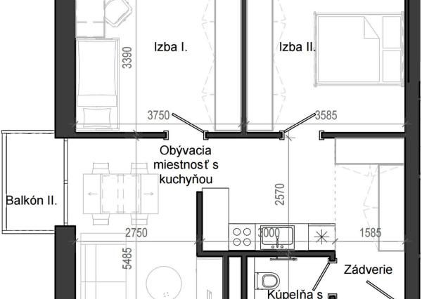 3 izbový byt B13 - 8C