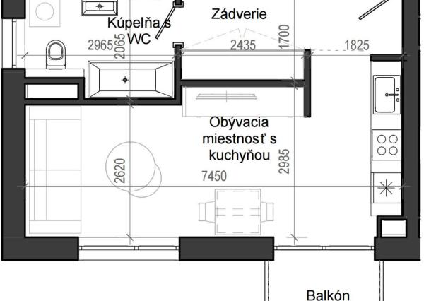 1 izbový byt B13 - 8B