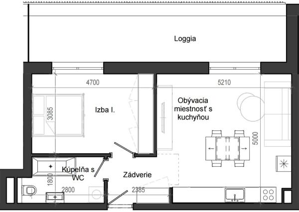 2 izbový byt B13 - 7E