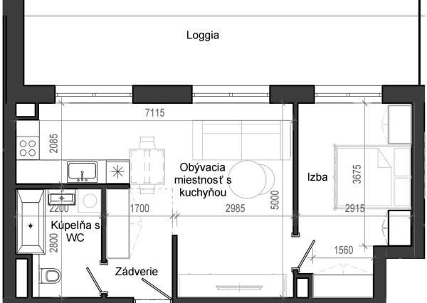 2 izbový byt B13 - 7D