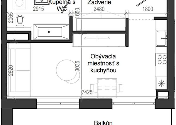 1 izbový byt B13 - 6H