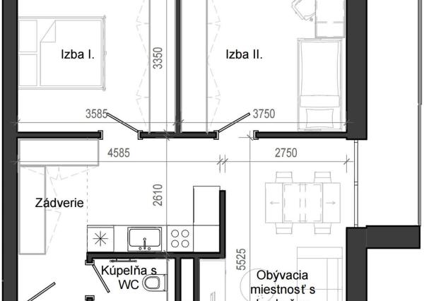 3 izbový byt B13 - 6F