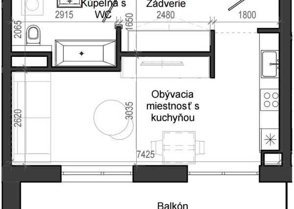 1 izbový byt B13 - 5H