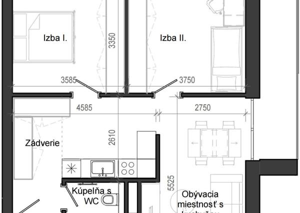 3 izbový byt B13 - 5F