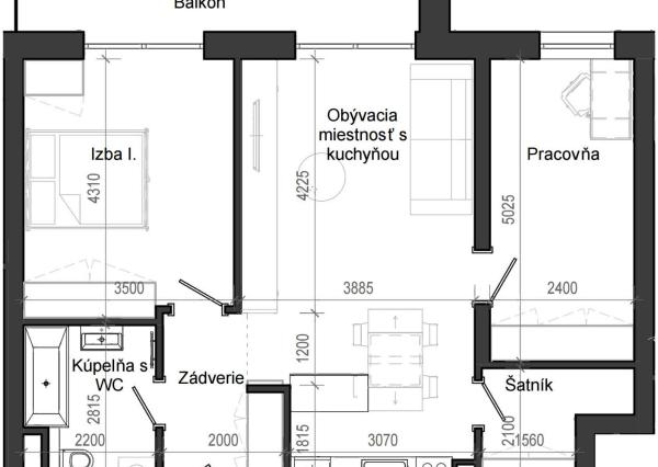 3 izbový byt B13 - 5D