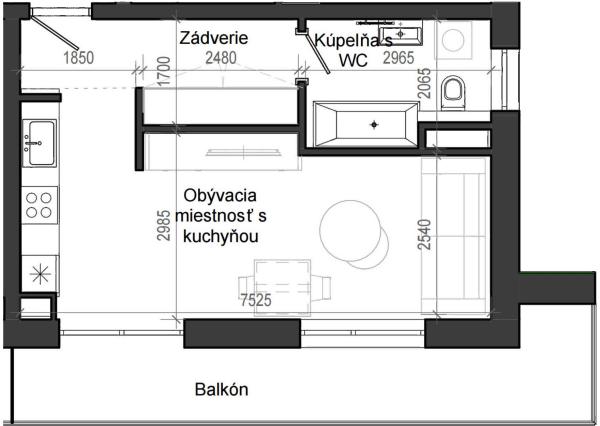 1 izbový byt B13 - 4G