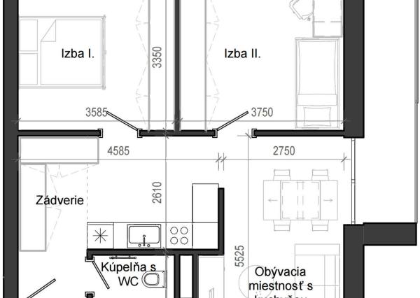 3 izbový byt B13 - 4F