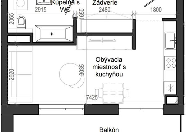 1 izbový byt B13 - 3H