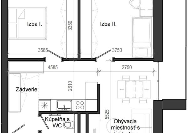 3 izbový byt B13 - 3F