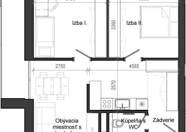 3 izbový byt B13 - 3C