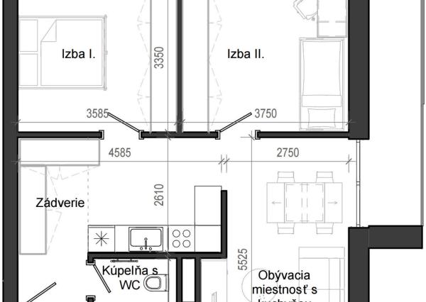 3 izbový byt B13 - 2F