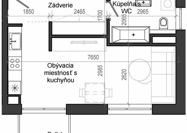 1 izbový byt B13 - 1G