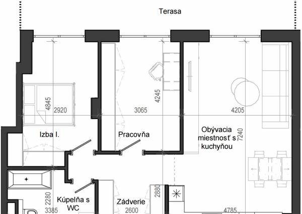 3 izbový byt B13 - 1E