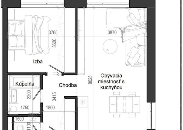 2 izbový byt B12 - 2G