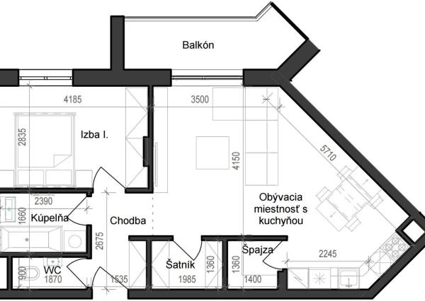 2 izbový byt B11 - 5E