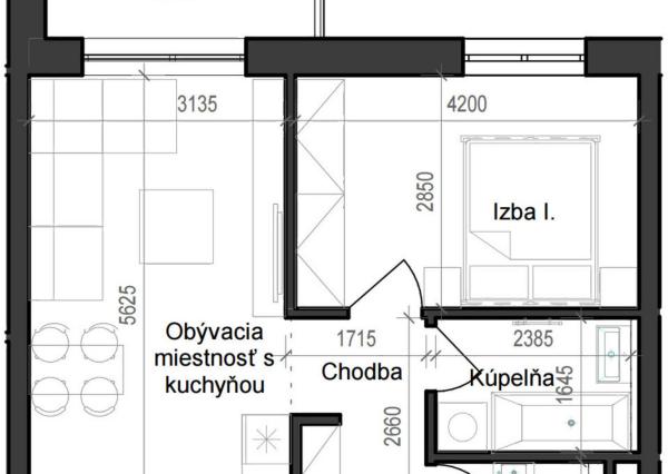 2 izbový byt B11 - 5D