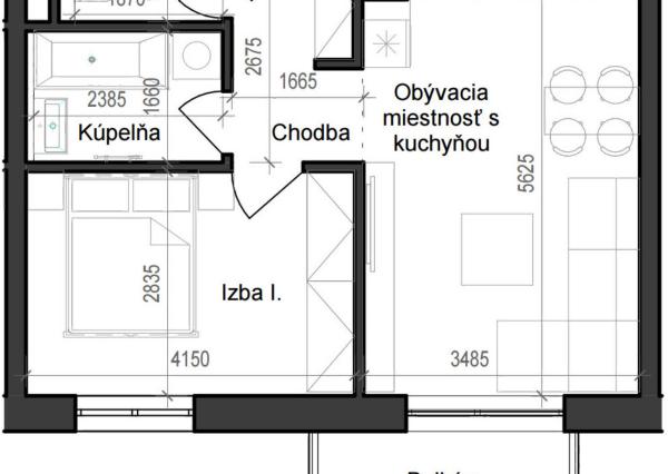 2 izbový byt B11 - 5A