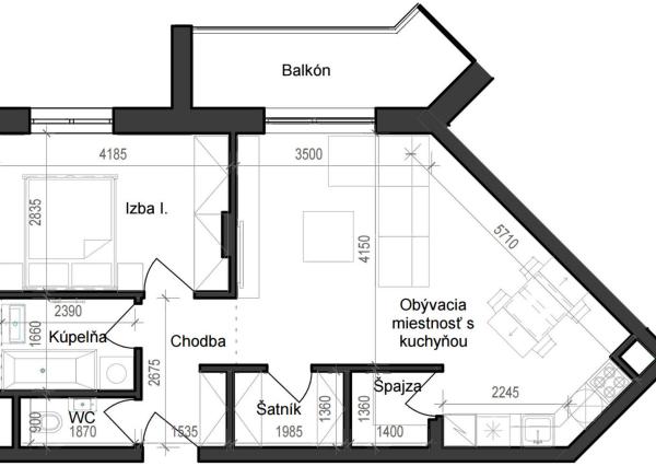 2 izbový byt B11 - 4E