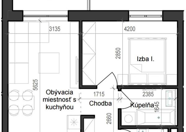 2 izbový byt B11 - 4D