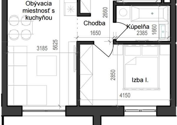 2 izbový byt B11 - 4B