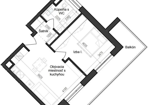 2 izbový byt B11 - 3G