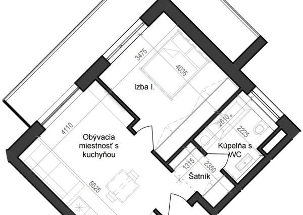 2 izbový byt B11 - 3F