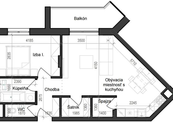 2 izbový byt B11 - 3E