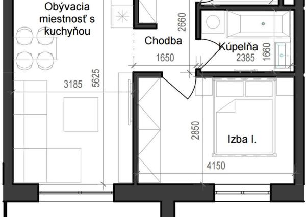 2 izbový byt B11 - 3B