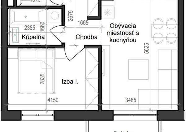 2 izbový byt B11 - 3A