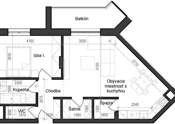 2 izbový byt B11 - 2E