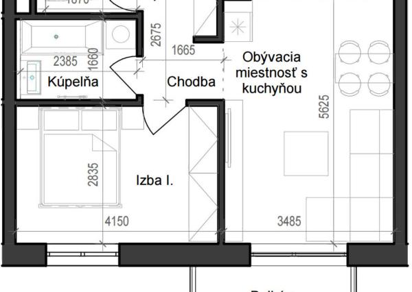 2 izbový byt B11 - 2A