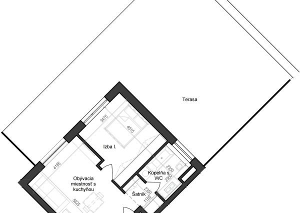 2 izbový byt B11 - 1F