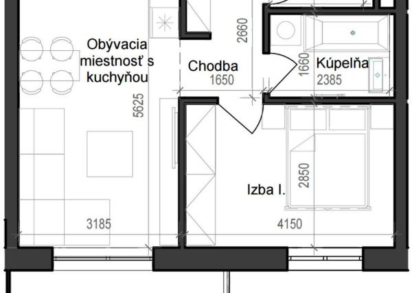 2 izbový byt B11 - 1B